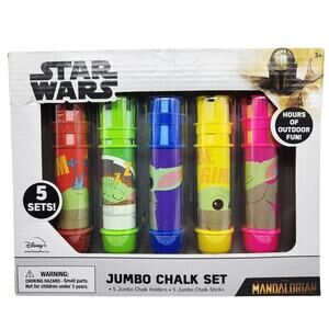 NIB Disney Star Wars The Mandalorian Jumbo Chalk Set with 5 Chalk Holders